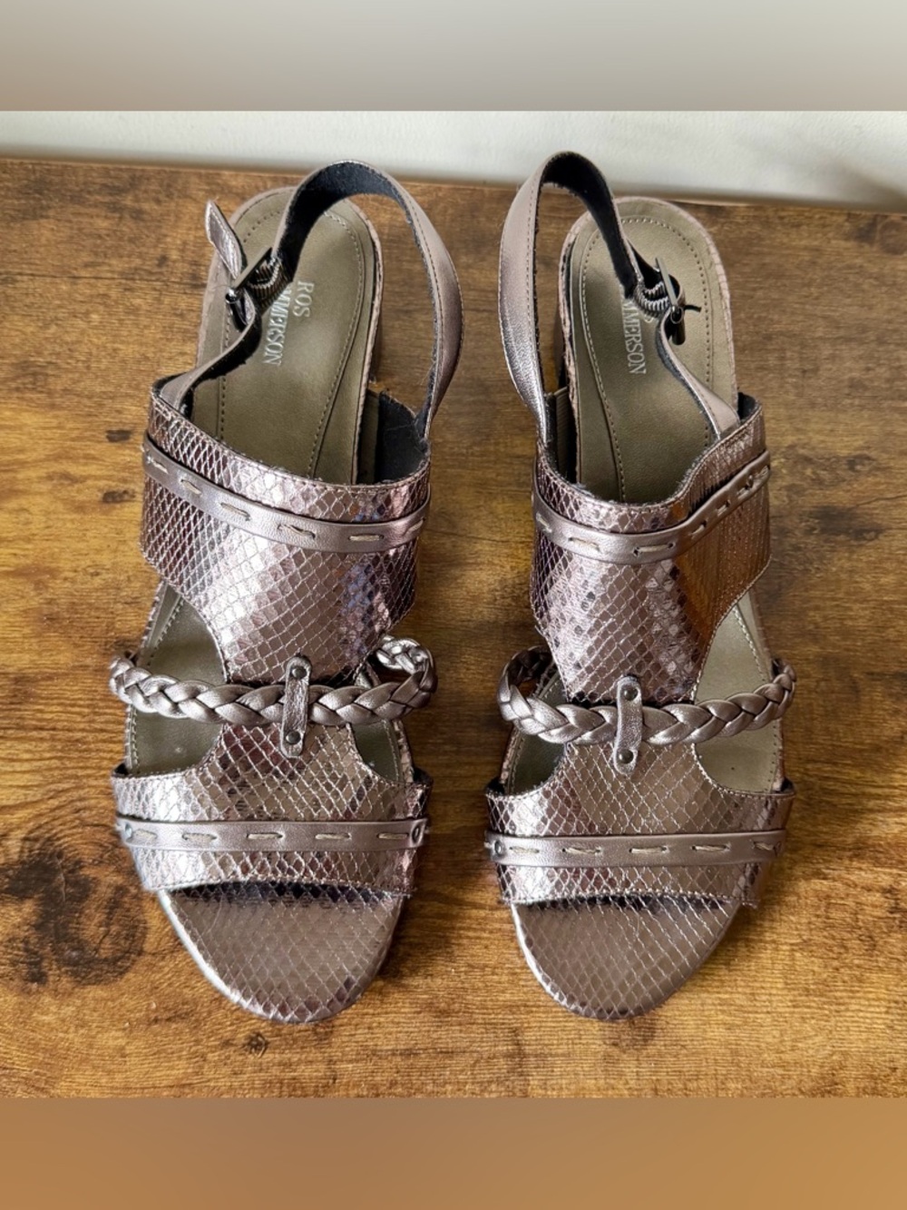 Ros Hommerson Vacay Slingback Heeled Shoes Womens Leather Strappy Sandals Sz 10 - Picture 10 of 10
